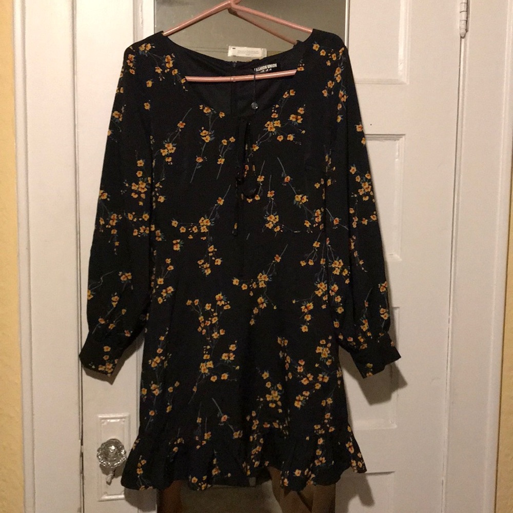 Fashion Nova Little Black Dress Floral LBD